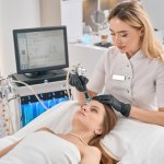 Medical-grade HydraFacial treatment cleansing, exfoliating, and hydrating the skin at a professional medspa