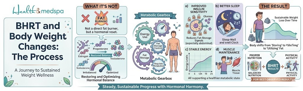 infographics about weight loss process with BHRT treatment