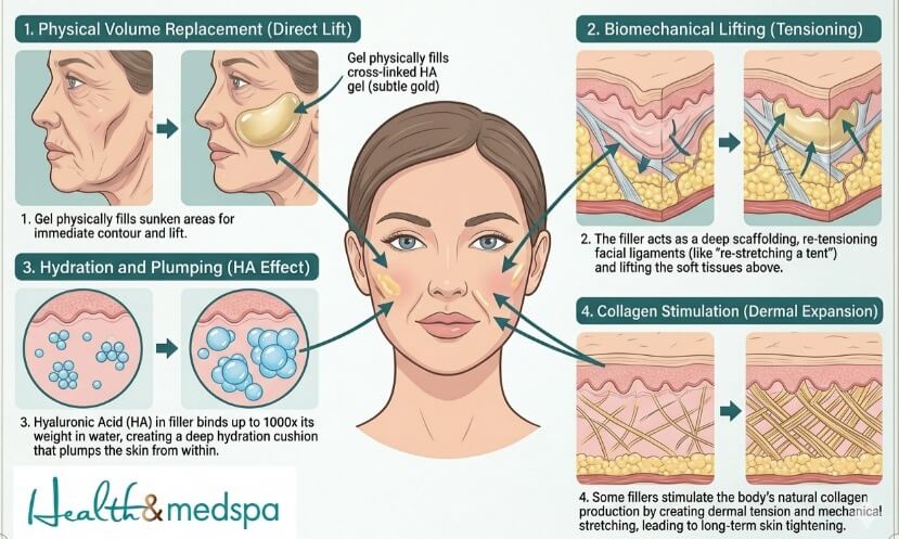 how cheek fillers work mechanism illustration